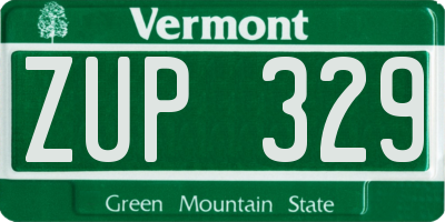 VT license plate ZUP329