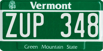 VT license plate ZUP348