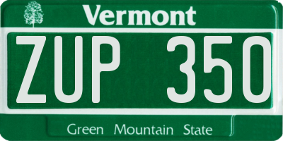VT license plate ZUP350