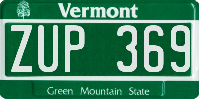 VT license plate ZUP369