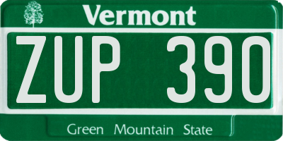 VT license plate ZUP390