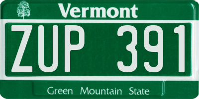 VT license plate ZUP391