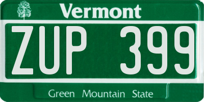VT license plate ZUP399