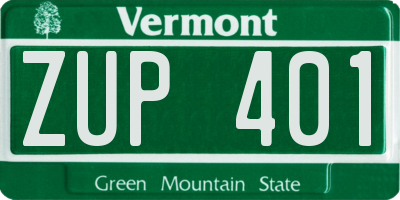VT license plate ZUP401
