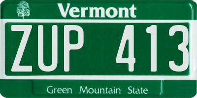 VT license plate ZUP413