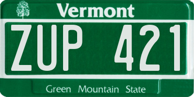 VT license plate ZUP421