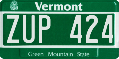VT license plate ZUP424