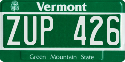 VT license plate ZUP426