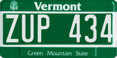 VT license plate ZUP434