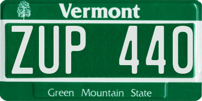 VT license plate ZUP440