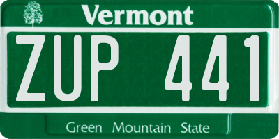 VT license plate ZUP441