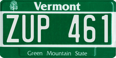 VT license plate ZUP461