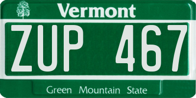 VT license plate ZUP467
