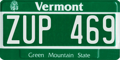 VT license plate ZUP469