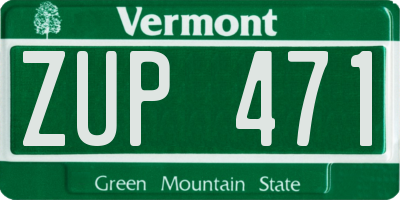 VT license plate ZUP471