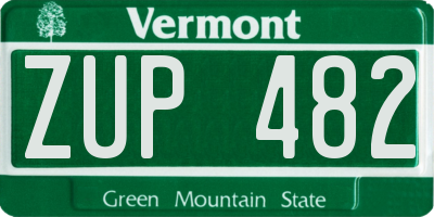 VT license plate ZUP482