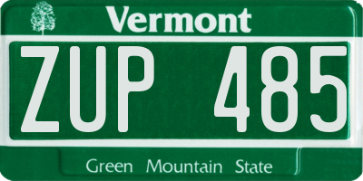 VT license plate ZUP485