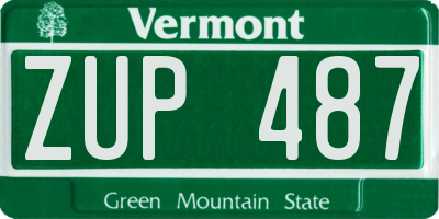 VT license plate ZUP487