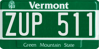 VT license plate ZUP511