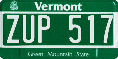VT license plate ZUP517