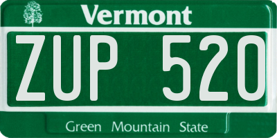 VT license plate ZUP520