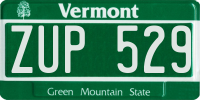 VT license plate ZUP529