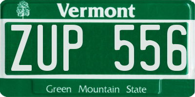 VT license plate ZUP556