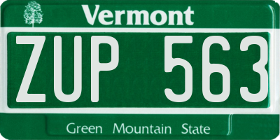 VT license plate ZUP563