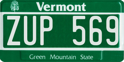 VT license plate ZUP569