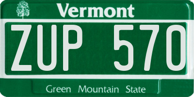 VT license plate ZUP570