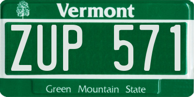 VT license plate ZUP571
