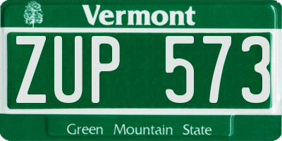 VT license plate ZUP573