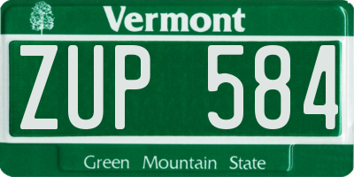 VT license plate ZUP584