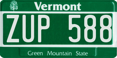 VT license plate ZUP588