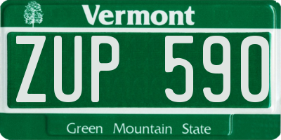 VT license plate ZUP590