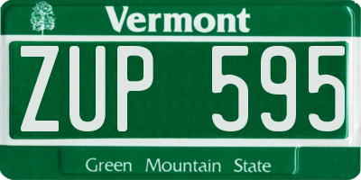 VT license plate ZUP595