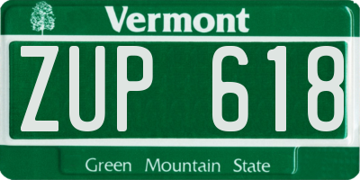VT license plate ZUP618