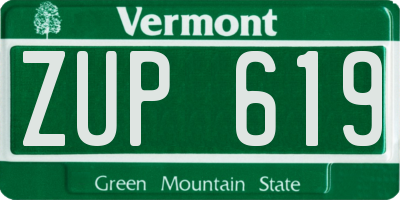 VT license plate ZUP619