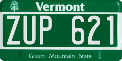 VT license plate ZUP621