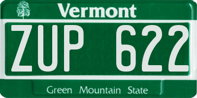 VT license plate ZUP622