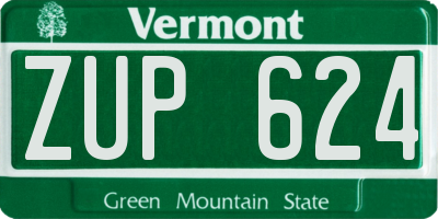 VT license plate ZUP624