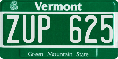 VT license plate ZUP625