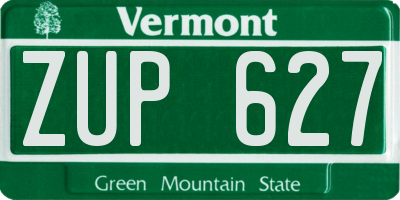 VT license plate ZUP627