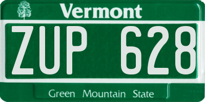 VT license plate ZUP628