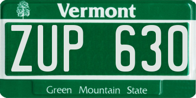 VT license plate ZUP630