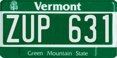 VT license plate ZUP631