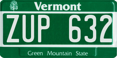 VT license plate ZUP632