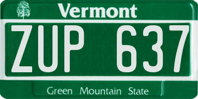 VT license plate ZUP637