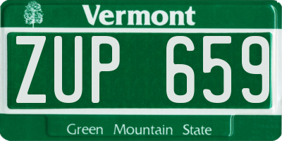 VT license plate ZUP659