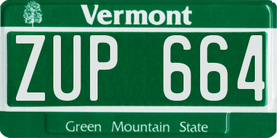 VT license plate ZUP664